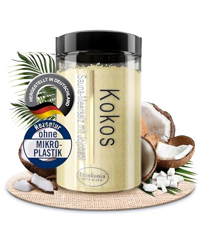 Frankonia BATH & SPA Sauna Salz Peeling Kokos – 400 g Meersalz-Körperpeeling mit Jojobaöl & Vitamin E – Dusch- & Body Scrub für alle Hauttypen – Vegan & ohne Parabene – ohne Microplastik Frankonia BATH & SPA Sauna Salz Peeling Kokos – 400 g Meersalz-Körperpeeling mit Jojobaöl & Vitamin E – Dusch- & Body Scrub für alle Hauttypen – Vegan & ohne Parabene – ohne Microplastik