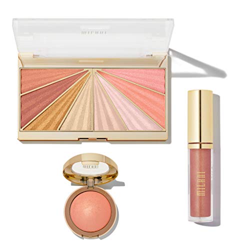 Milani Luminoso Get Lit Kit - Makeup Set Includes Highlighter Makeup, Blush Palette, Lip Plumper - Makeup For Women, Makeup for Girls