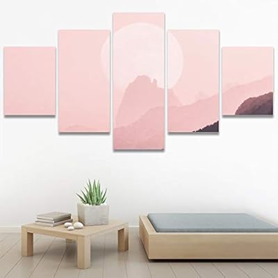 SIGNWIN 5 Panel Canvas Wall Art Coastal Multicolor...