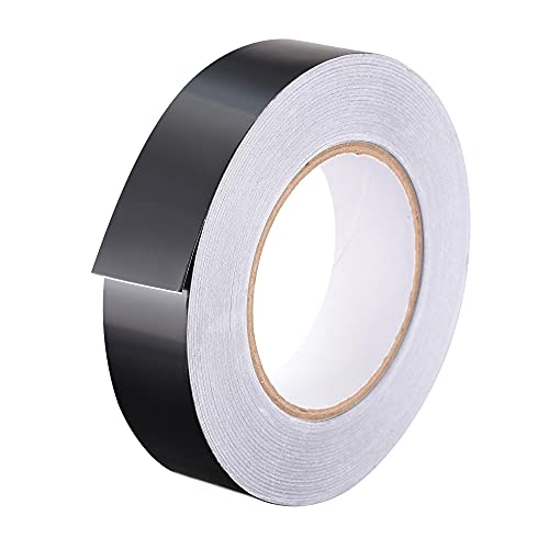Image of uxcell Aluminum Foil Tape Black Matte Tape Non Reflective 25mmx50m /164ft for HVAC, Sealing, Patching Hot and Blocking Light