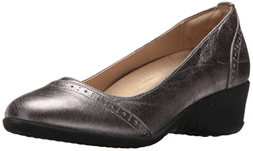 Hush Puppies Women's Odell Slipon Pump, Gunmetal Metallic Leather, 11.0 M Us #TOP23