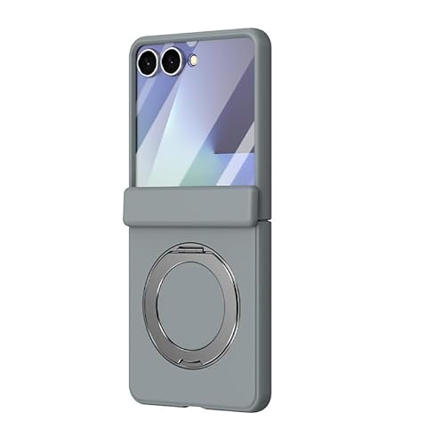 LUNBER-ARMOR�EFor Galaxy Z Flip8 �ϏՌ� �P�[�X �J�o�[ �܂肽���݌^ �T�u�f�B�X�v���C�t���ی�t�B���� �����K���X�t�B�����t�� ��̌^�����O�t�� �X�^���h�@�\(�O���[)