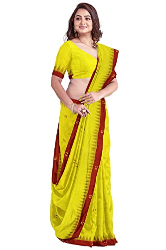 Image of Odisha Sambalpuri Handloom Ikat Women's Cotton Saree, Odisha Handloom Handmade Pure Cotton Khandua Saree, Ikkat Orissa Traditional Handloom Saree Without Blouse