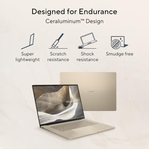 Image of ASUS Zenbook A16 (2026),Snapdragon X2 Elite Extreme,Qualcomm Adreno iGPU,24GB RAM,512GB SSD,OLED,16 inch(40 cm),Win 11,M365 Basic(1Y),Office 24,Zabriskie Beige,1.2 Kg,UX3607OA-SQ141WS,Thin & Light Laptop