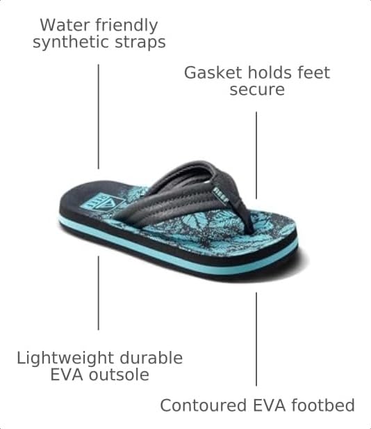 Image of REEF Boys Kids Ahi Beach Flip Flop, Soft Cushion Footbed, Water Friendly