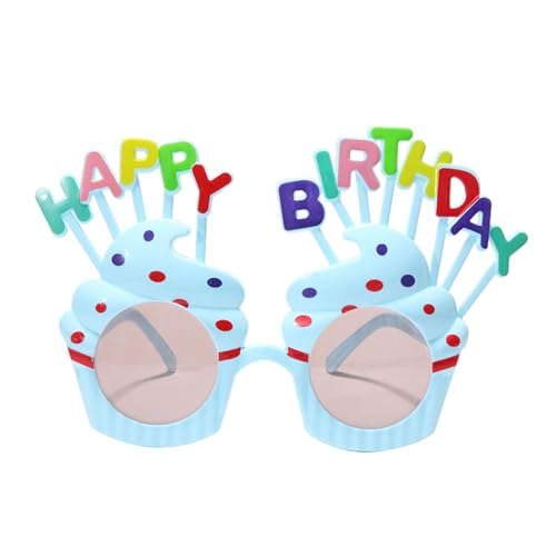 パーティーメガネ 誕生日 ハッピーバースデー コスプレ眼鏡 ケーキ眼鏡 おもしろサングラス 写真用 撮影道具、誕生日パーティーの装飾、クリエイティブなデザイン、簡単に保管、クリエイティブなデザイン