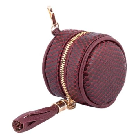 Motheric Pacigo Zippered Premium Vegan Leather Pacifier case with Clasp,Hold 3 Pacifier or Nipple Shield case Measures 3.5” Insulated pacifer Holder for Diaper Bag - Pacifier Box (Croc Burgundy) Cover