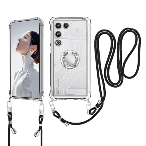 For RedMagic 11 Air 5G �P�[�X ���|�� �X�}�z�P�[�X �΂߂��� �D��X�g���b�v�t�� ��|���P�[�X �yHUKWIMO�z���߉\�ȃV�����_�[ �N���A �V�����_�[ ���^ �ϏՌ� �����h�~ �R�t�� �t�@�b�V�����f�U�C�� �_��ŕό`���Ȃ� [�N