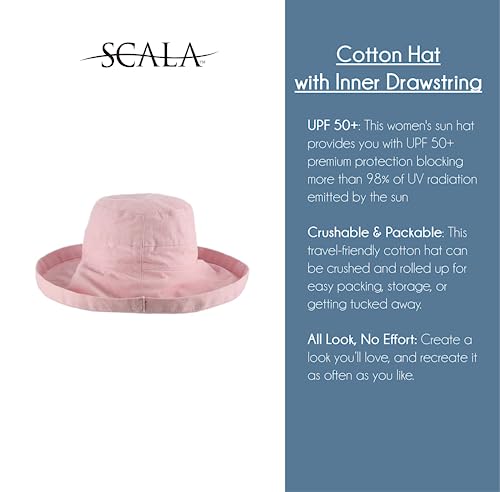 Scala Women's Cotton Hat With Inner Drawstring And Upf 50+ Rating,Olive,One Size #TOP3
