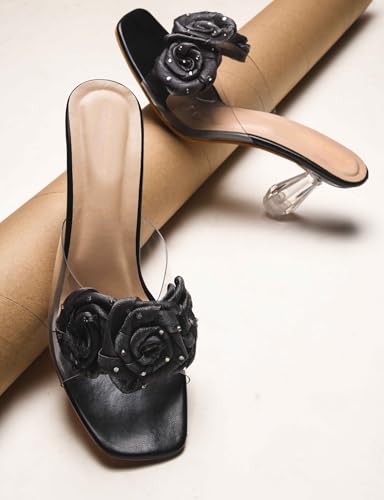 Image of SilverArrow womens Aromo Flora Fashion Sandals|Stilettos Heel Sandals With Open Back|Ethnic Wear
