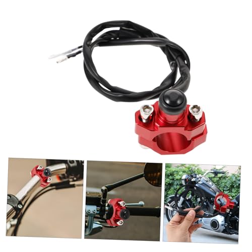 Interruptor de manillar de motocicleta rojo multifunción con botón de emergencia para ATV 7