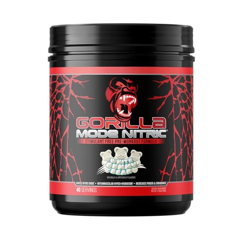 Gorilla Mode Nitric Upgraded Stimulant Free Pre-Workout – Best Tasting and Most Effective...