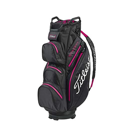 Titleist Bolsa de Palos. StaDry Cart. Color Negro, Magenta. 2.7 kg, Hombres, Talla Única