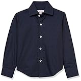 Isaac Mizrahi Boys' Slim Fit Squares Pattern Button Down Shirt, Navy