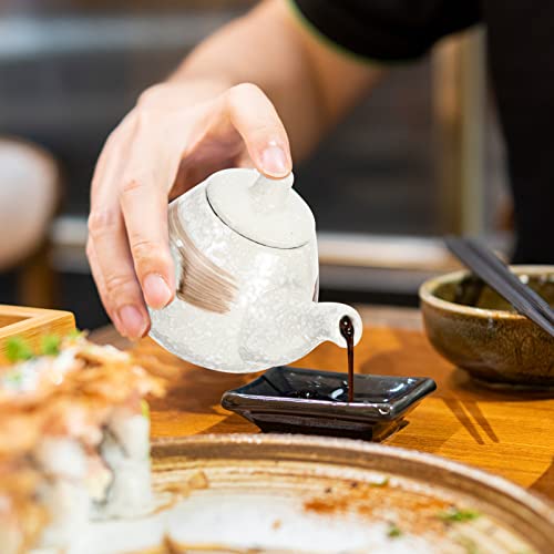 Luxshiny Dispensador de Molho de Soja Cerâmica Azeite Ponzu Vinagre Pimenta Pó de Salão de Açúcar de