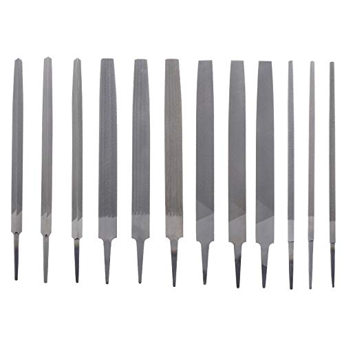 Create idea 12Pcs Engineers Files 8Inch Assorted Kit, Bastard 2nd Cut Smooth Round Half Round Triangular Flat File