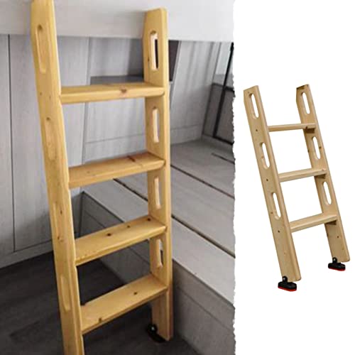 SZITW Escalera para litera Escalera de Madera para litera de 100 cm / 125 cm / 150 cm, Escalera de Repuesto Resistente con pasamanos y Almohadillas de Goma para los pies, Escalera para Subir a dor