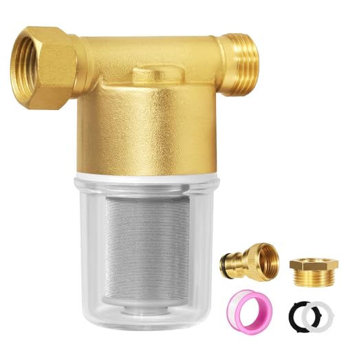 Reusable Sediment Filter Brass Inline Water Filter Visual Sediment Filter For...
