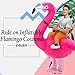 ZISUEX Flamingo Costume Rose Blow Up Suit Flamingo Inflatable Costume For Adult Women Party Halloween Costume Jumpsuit