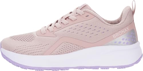 Image of BRONAX Womens Wide Toe Box Road Running Shoes S71 | Wide Width, Breathable, Plantar Fasciitis, EVA Midsole, Non Slip, Rubber Outsole, Female, Comfortable, Athletics, Bunions