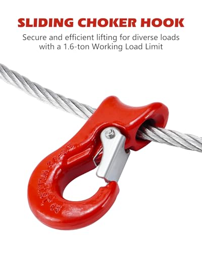 Sparkwhiz 11033106 Single Leg Wire Rope Sling 1.6T/3500Lbs Rated Load 8.2 Feet Length thumb #2