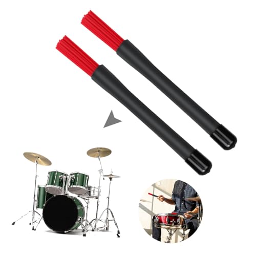 Juego de 3 baquetas de plástico para batería rojo miniatura 2