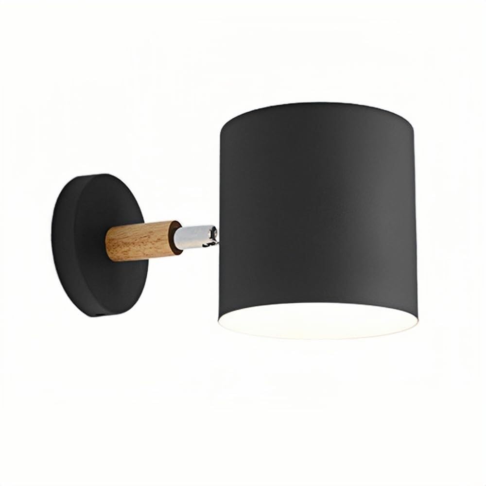 JYBNBBE Macaron Small Wall Lamp, Adjustable Metal & Sconce for Bedroom, Living Room & Hallway,Black