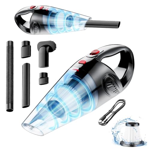 Image of Hand Held Mini Vacuum Cleaner - Powerful Portable Car Vacuum Handheld | Hand Vacuum with Brushless Motor, High Powered Suction Clean Dust & Hair Quickly, Lightweight & Low-Noise for Car /Home