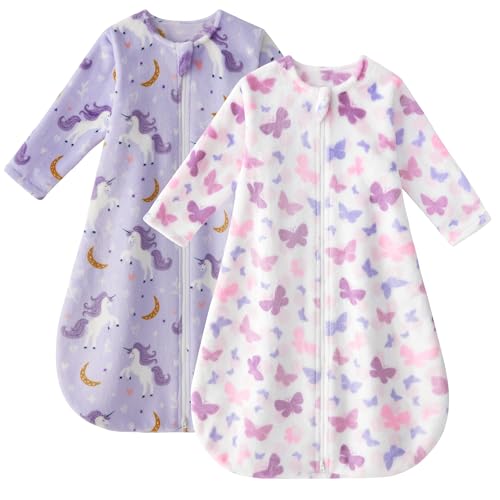 Image of Yoofoss Baby Sleep Sack 0-6 Months, Long Sleeve Sleep Sack 1.5 Tog, Fleece Baby Wearable Blanket with 2-Way Zipper, Soft Warm