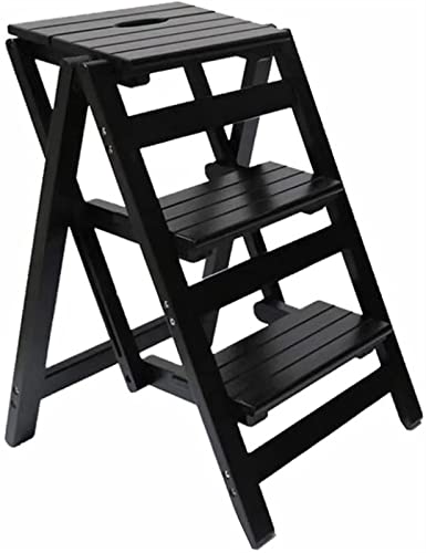 Escalera de 3 escalones que ahorra espacio y funciona como silla de biblioteca 2