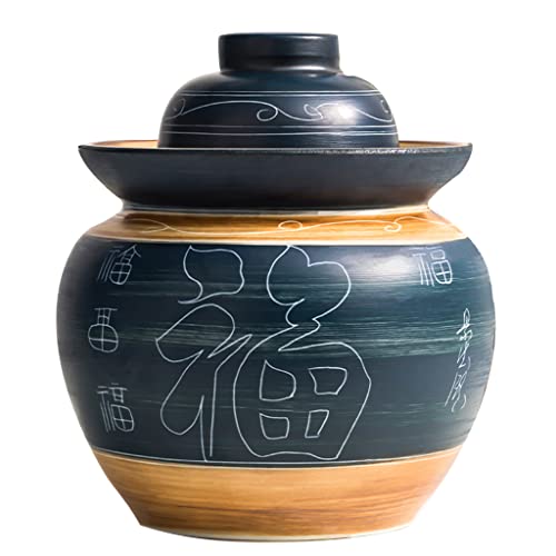 Olla de decapado tradicional de gres para preparar vegetales fermentados en casa 2
