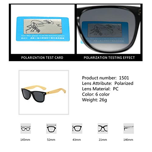 Long Keeper Polarized Bamboo Wood Arms Sunglasses Classic Women Men Driving Glasses4