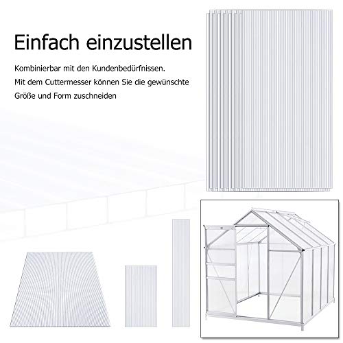 LZQ 14 stuks polycarbonaat holle kamerplaten, dubbele platen, transparante polycarbonaatplaten, 4 mm dik, 60,5 x 121 cm… - Image 4