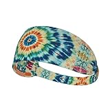 Boys Girls Sports Sweatbands, Multipurpose Long Head Band for Yoga Fitness Shower, Fashion Tie Dye Art Headwear Head Decor