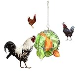 Vehomy Chicken Treat Ball Chicken Vegetable Twister Veggie Hanging Basket Toy for Hens Pet Hay Ball Feed Dispenser for Chinchillas Guinea Pig Hamster Rat Rabbit Small Animal