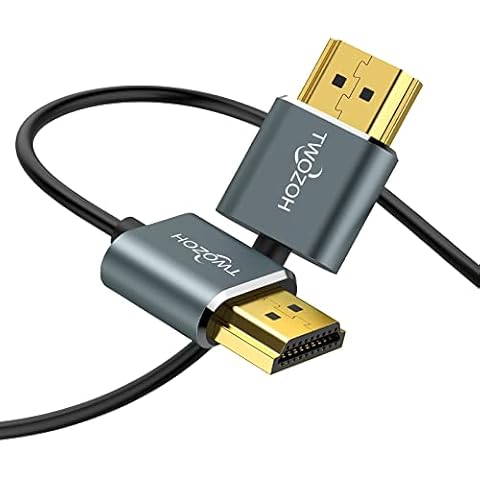 Twozoh Ultra-Thin HDMI to HDMI Cable 1M, Hyper Slim HDMI 2.0 Cable, Extreme Flexible 4K HDMI Cord Support 3D/4K@60Hz, 2160P, 1080P Cover
