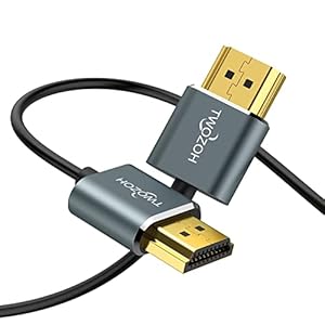 Twozoh Ultradunne HDMI-naar-HDMI-kabel 3M, hyper slanke HDMI 2.0-kabel, extreme flexibele 4K HDMI-kabel ondersteuning 3D/4K @60Hz, 2160P, 1080P (10FT)