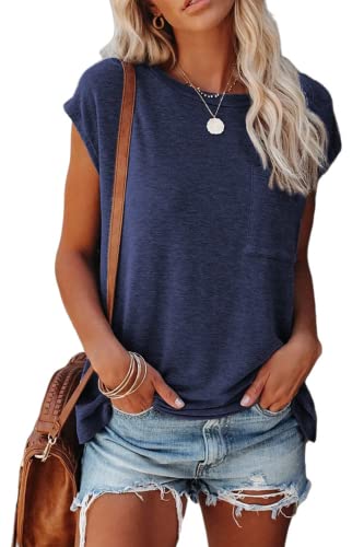 Image of CNFUFEN Short /Long Sleeve T Shirts for Women Fashion Casual Summer Lightweight Solid Trendy Tops