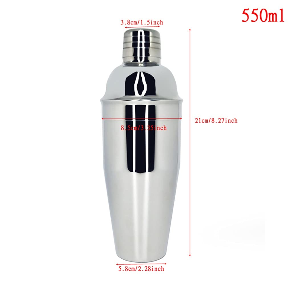 Kit da Barista con Supporto, Set da Bar, Shaker per Cocktail, per miscelare Bevande, Strumenti da Bar, Kit da Bar per Principianti (550 ml)