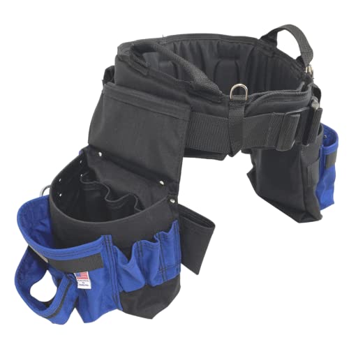 Boulder Bag Professional Pro Framer Max Combo With Comfort Back Support Tool Belt, Quick Release Buckle, Heavy Duty, Blue (Medium 28-32 Inches), Made In Usa #TOP2