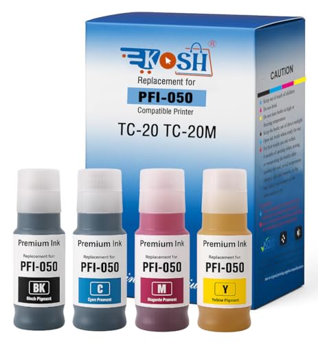 Image of KOSH PFI-050 Refill Ink Compatible for imagePROGRAF TC-20, TC-20M Ink Tank Printers
