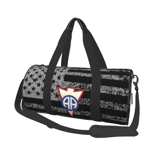 82d Airborne Division Recondo Pocket Patch Convertible Garment Bag with Shoulder Strap, Carry on Garment Duffel Bag for Men - Rolling Foldable for Travel Luggage Bags (Black)