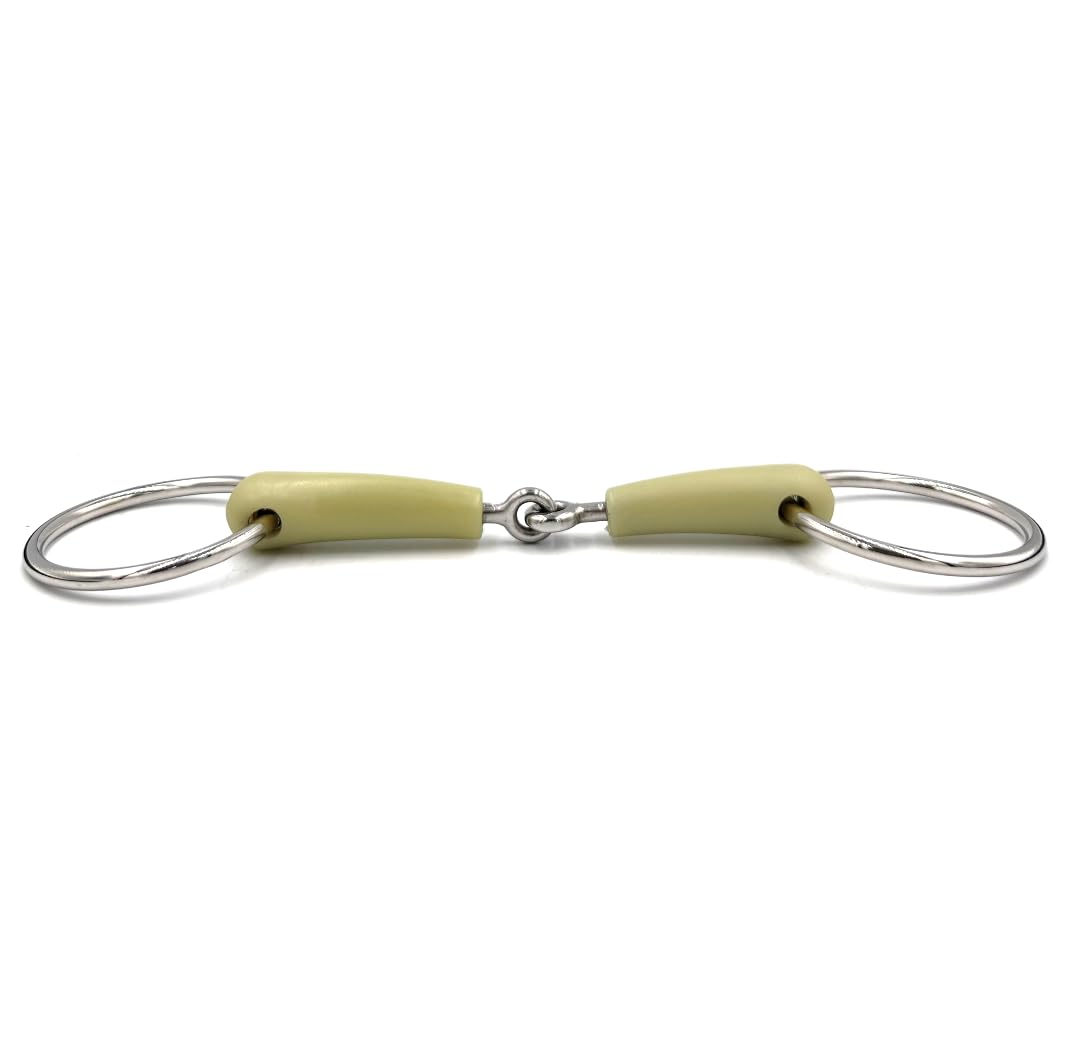 ES0042 Gebiss Wassertrense Einfach Gebrochen mit Apfel Apfelgeschmack Material Ringdurchmesser 66 mm Gebissstärke 19 mm (14.5 cm)