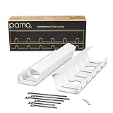 ZUSATZ KLETT KABELBINDER - Zu unserem premium desk Kabel organizer sind im Lieferumfang 6x Klettkabelbinder wiederverwendbar zum bündeln deiner Kabel Sets enthalten. Perfektes Zubehör zur pamo Kabelbox Halterung. Maße Kabelkanal: 2St. je 44x10x12cm