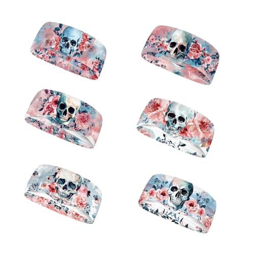 Image of Forchrinse Sunflower with Text Print 6Pieces Sport Sweatband Headband for Soft Elasitc Headband Hair Bands Unisex Outdoor Sport Headbands