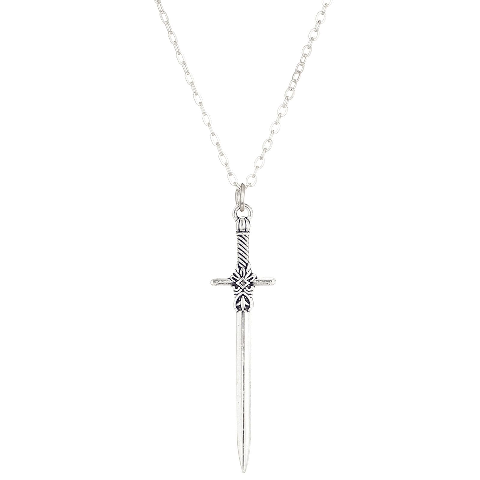 rcw Men's Sword Cross Talvar Pendant Locket with Stainless Steel Silver Neck Chain for Couple Gifts Set | Boyfriend Girlfriend Lockets Catholic Cutting | Pendant Set for Women & Girls-picture-41