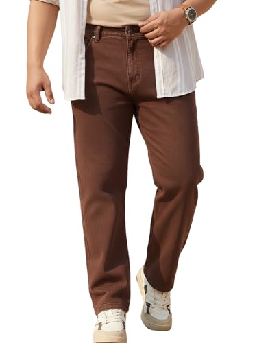 Image of Urbano Plus Men's Straight Fit Mid Rise Washed Jeans Stretchable