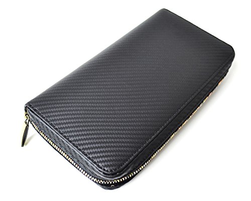 長財布 BEAMZSQUARE カーボンレザー大容量 bs-88508bknv Amazon | [BEAMZSQUARE] カーボンレザーラウンドファスナー特大長財布