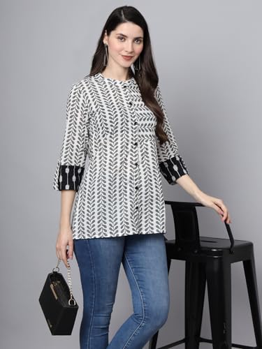 Image of FABRIC FITOOR Women's Cotton White Color Regular Casual Shirt