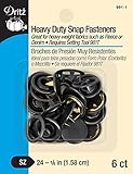 Dritz 981-1 Heavy Duty Snap Fasteners, Black, Size 24 (5/8-Inch) 6-Count